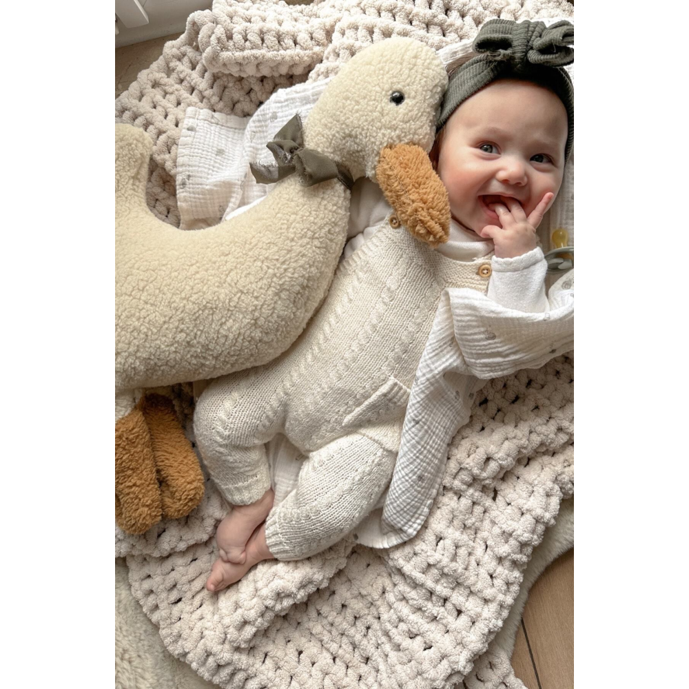 Çocuk Bebek Uyku Arkadaşı Lucky Ördek 50-55cm Büyük Yastık