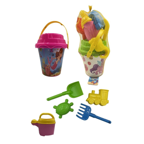 6525 Kız Modeli 19 cm Aksesuarlı Deniz - Plaj Kum Kovası Oyun Seti 1 Adet