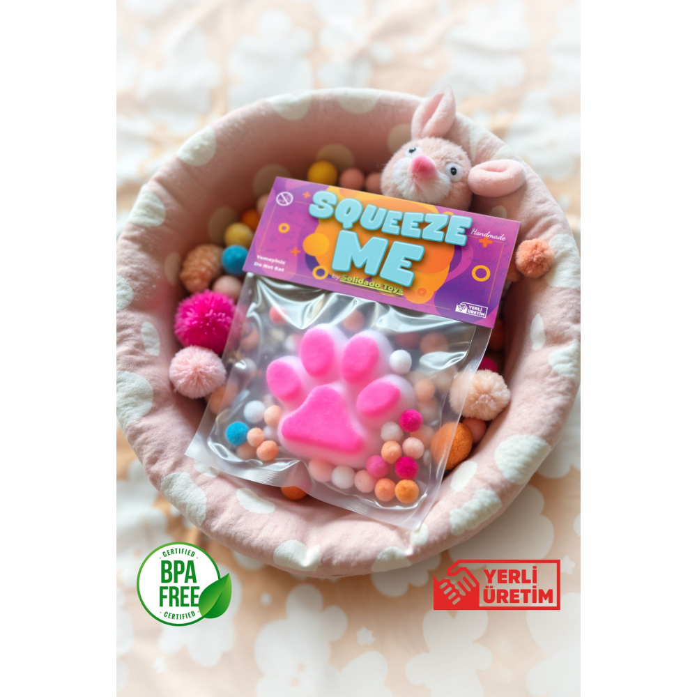 Pembe Kedi Patisi Taba Squishy – Yumuşak, Tüylü, Tatlı Ve Sıkılabilir Sukuşi Stres Oyuncağı
