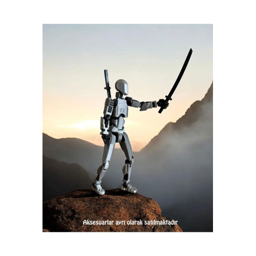 Azezhobi Titan 13 Gri Siyah Tüm Eklemleri Hareketli Dummy Aksiyon Figürü Figür Oyuncak