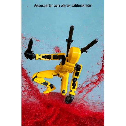 Titan 13 Dummy Robot Sarı Siyah Tüm Eklemleri Hareketli Dummy Aksiyon Figürü Figür Oyuncak