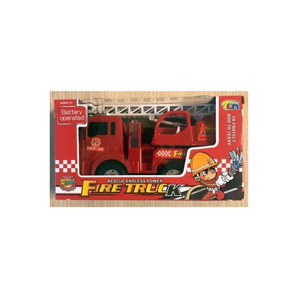Itfaiye Pilli Işıklı Sirenli Oyuncak Itfaiye Arabası Vinç Hareketli Oyuncak Itfaiye Pilli - Tuka