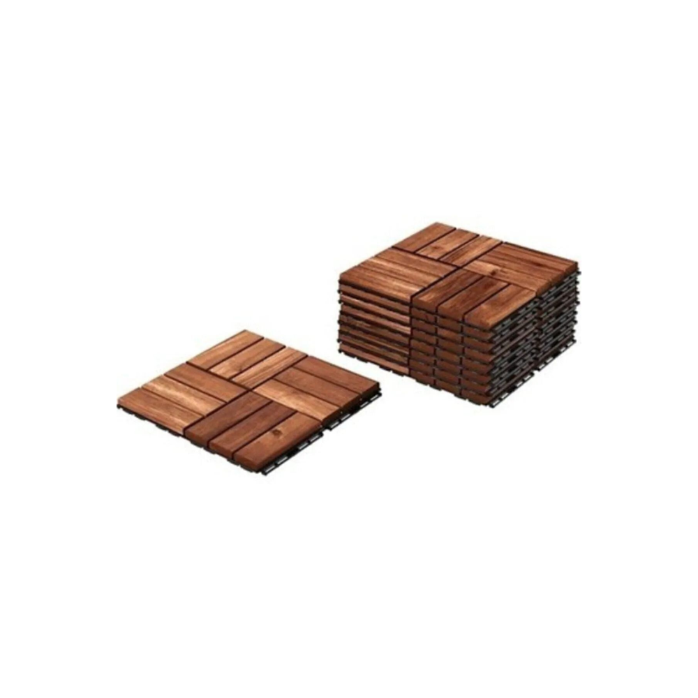 1 Adet 30x30 Cm Parke Balkon Teras Yer Döşemesi Masif Sorelis Akasya Kahverengi 1 Adet
