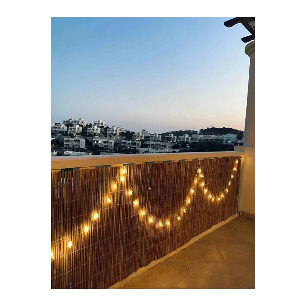 1 X 2,50 Metre Hasır Kamış Balkon Çiti Bahçe Çiti Dekarasyon