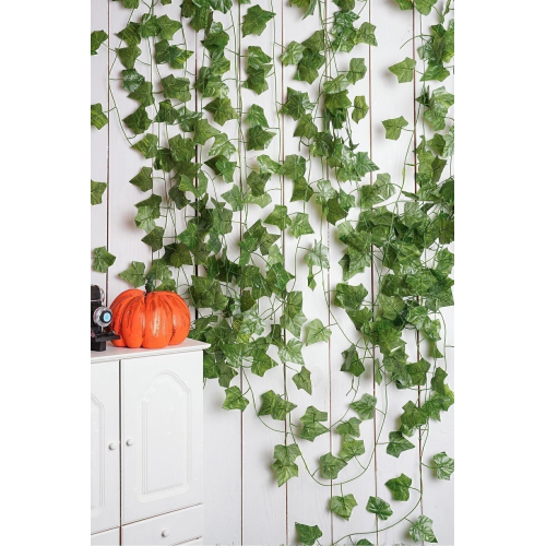 Ogwanto Metal Profil Çıtaları Dekorasyon Yapma Çıta Sarma Yeşil Yapraklı Yapay Sarmaşık 230 Cm.