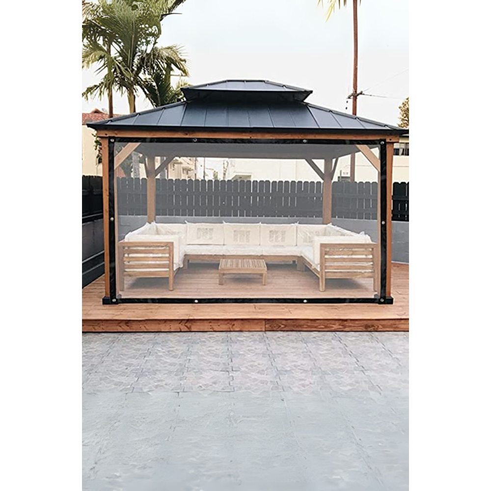 190cm X 3m Su Geçirmez Şeffaf Branda Kış Bahçesi, Kamelya, Hobi Bahçesi, Balkon Brandası