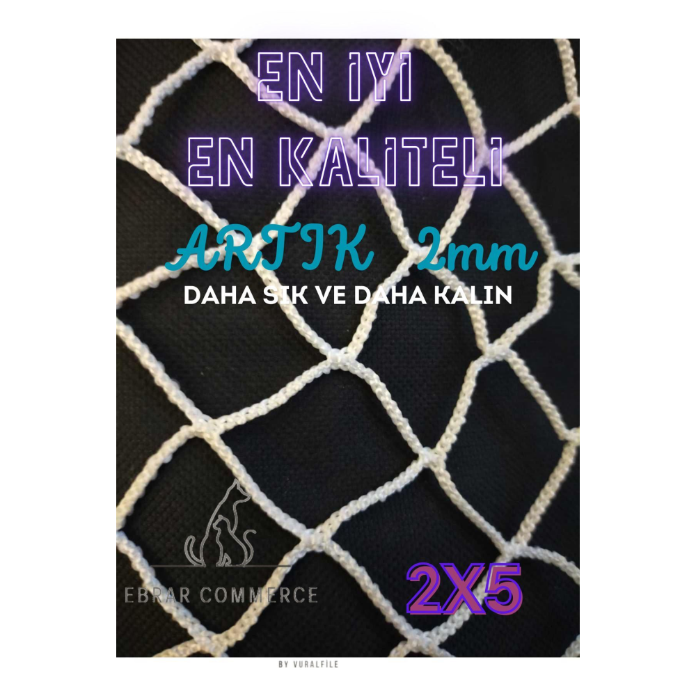 Balkon filesi 2mx 5 metre kalın ve sık dokunmuş kedi çocuk filesi