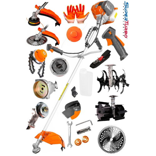 Germany FullMax 20HPX  Yan Tipi Benzinli Motorlu Ot Çalı Tırpanı + Toprak Eşeleme + Akrobat Çapa