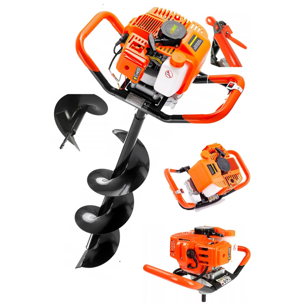 STEA990 Germany Metal Dişli System 9900X Benzinli Toprak Burgu Makinesi Fidan Dikme 20cm Delme Ucu