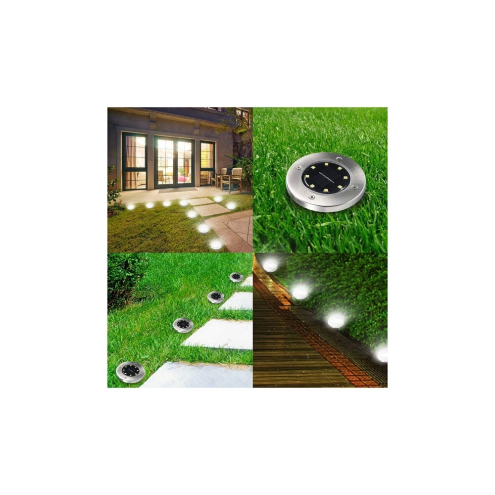 12'li 3w Solar Güneş Enerjili Kazıklı Çim & Bahçe Aydınlatma,paslanmaz Inox, Ip65,beyaz Işık