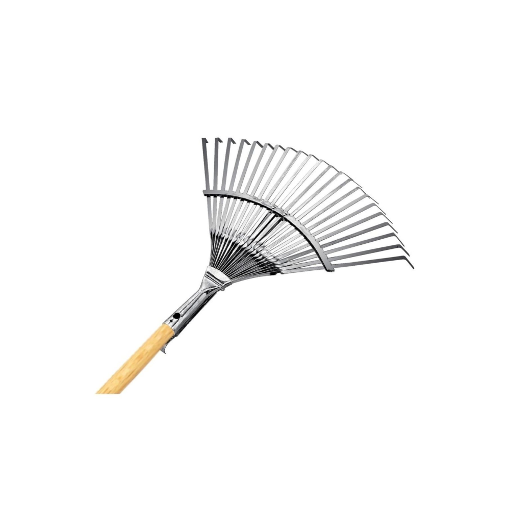 10733 Ahşap Saplı Ayarlı Metal Çim Ve Yaprak Toplama Tırmığı