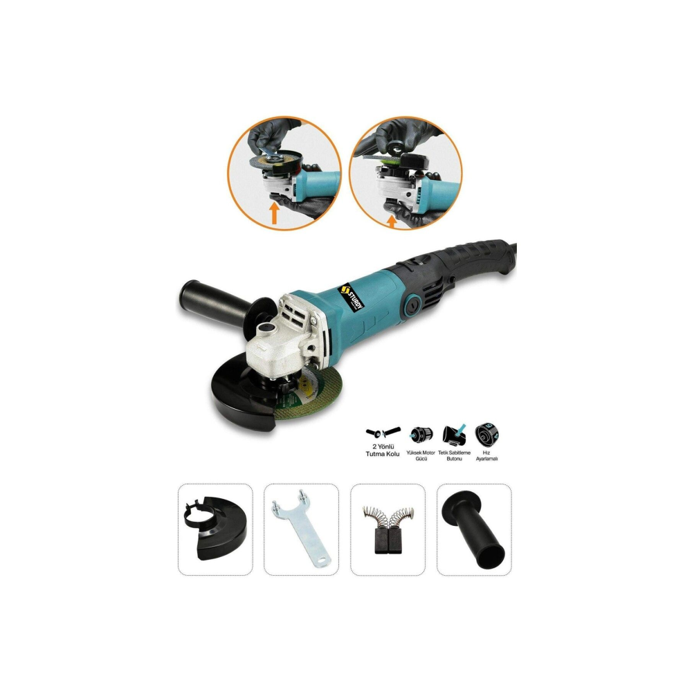 Power Tools Japon Teknoloji Bakır Sargı 550W 125 Mm Spiral Avuç Içi Kesme Ve Taşlama Makinası