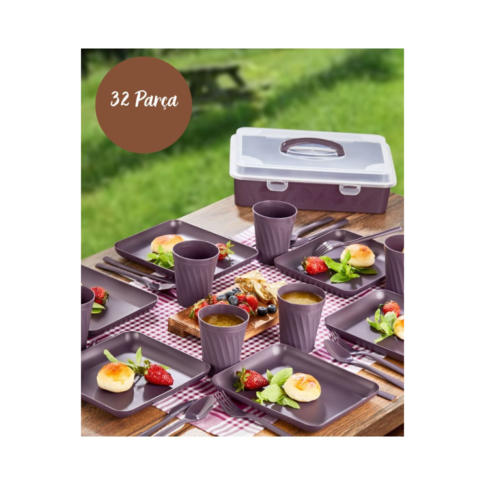 Piknik Seti 32 Parça Mürdüm