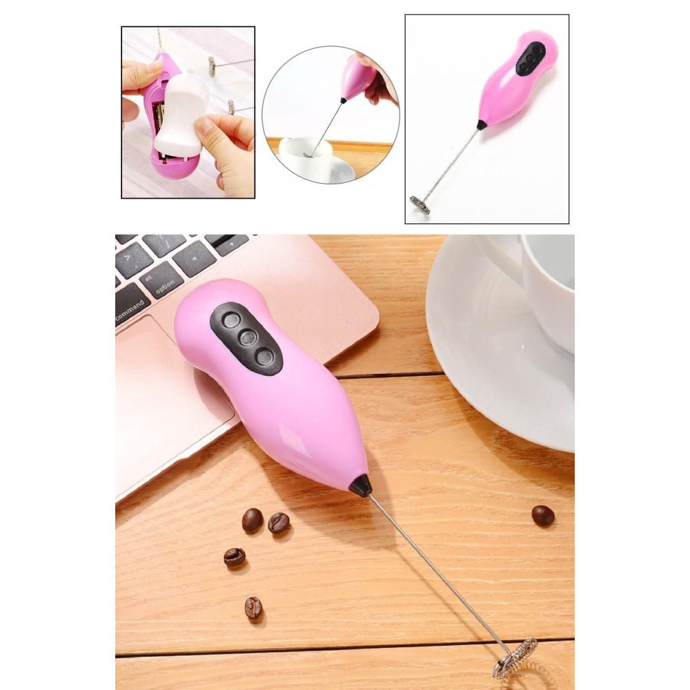 Fırsat Ayı Metal Pilli Metal Çırpıcı Mini Mixer Kahve Süt Köpürtücü