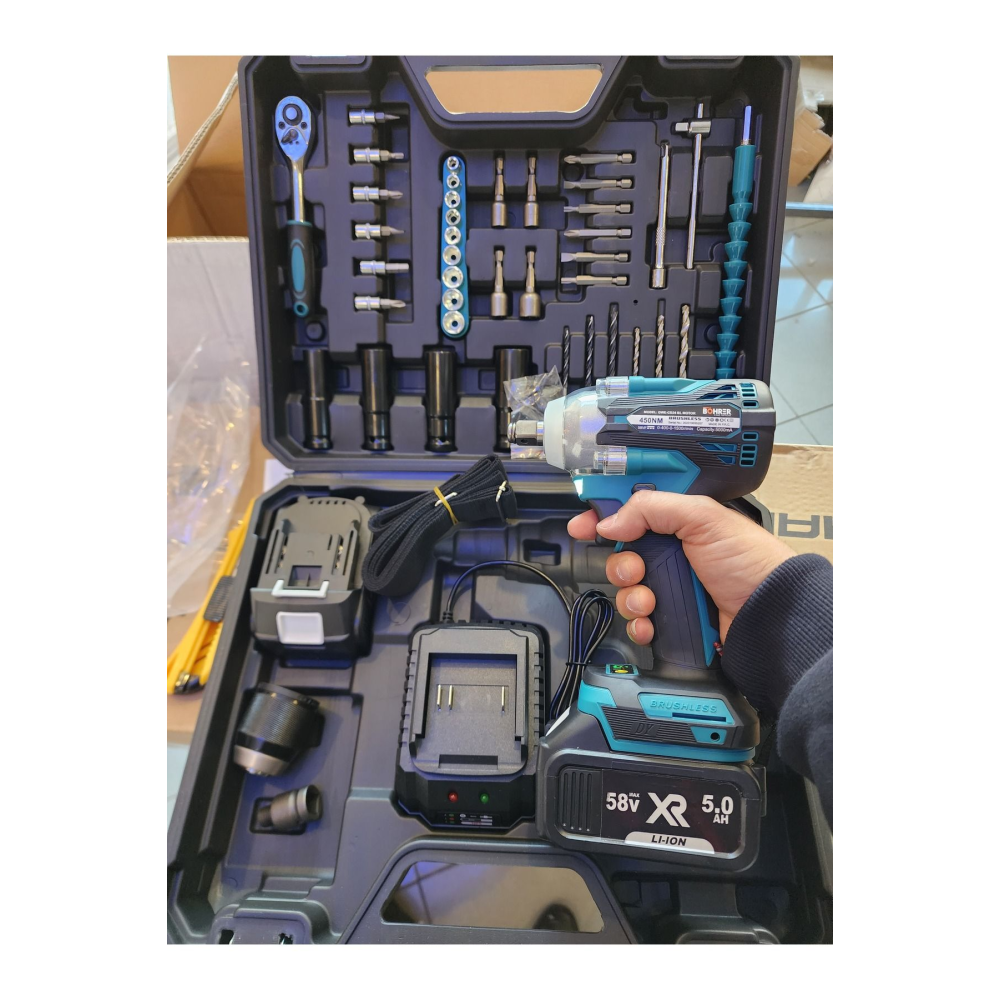 Akülü Profesyonel 450 Nm Araç Bijon Sökme , Somun Sıkma Torklu Vidalama , Darbeli Monteleme