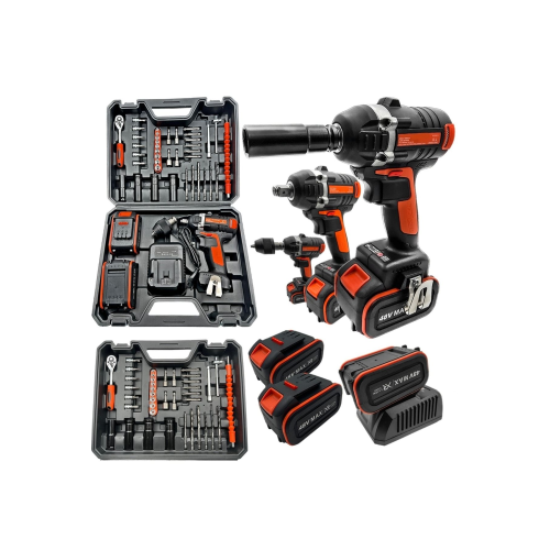 Alman 58 V 20 Ah Akülü Somun Bijon Sökme Takma Sıkma Matkap Kömürsüz Akülü Vidalama 45 Parça Setli