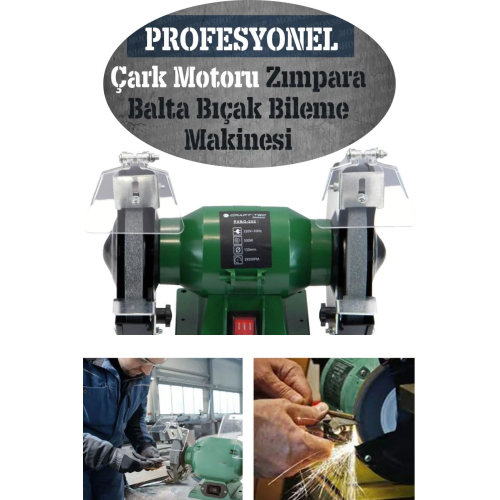 Alman Turbo-3000 Çark Motoru Zimpara Balta Bıçak Bileme Makinesi Tas Motoru Taslama 150 Mm