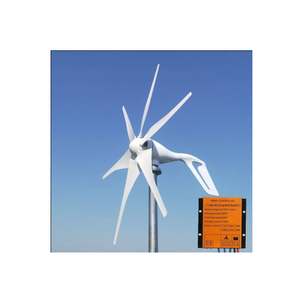 400w Rüzgar Türbini 24v Şarz Kontrol Cihazı 6 Kanat