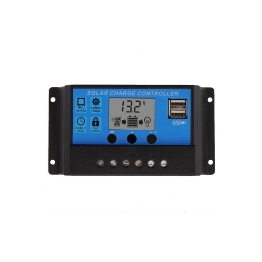 Güneş Paneli Akü Şarj Kontrol Cihazı 10 Ah Amper 2 Li Usb Çıkışlı Regülatör 10a - 12/24v