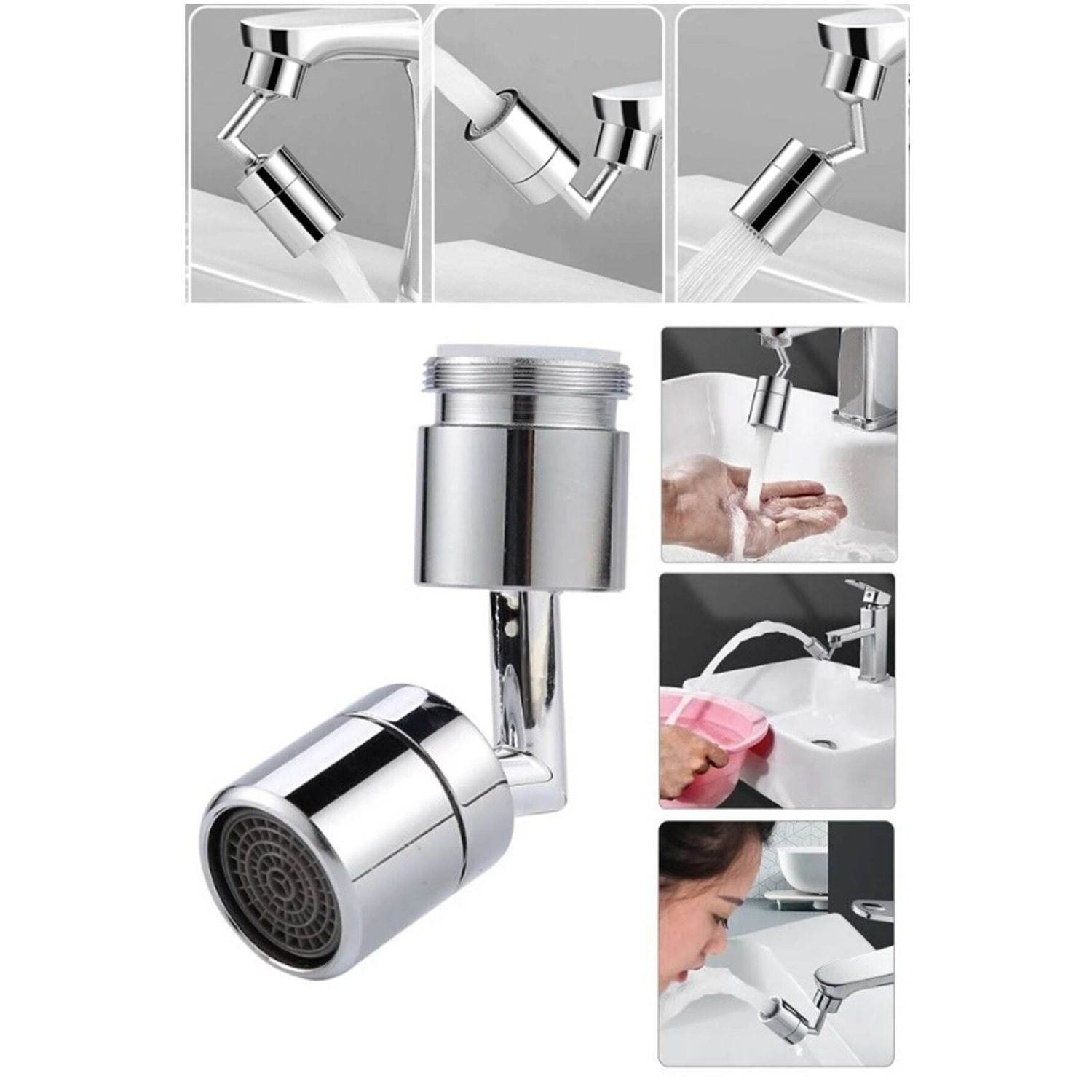 720 Derece Dönebilen 4 Filtreli Musluk Başlığı Evrensel Fonksiyonlu Tasarruflu Mutfak Lavabo Başlığı