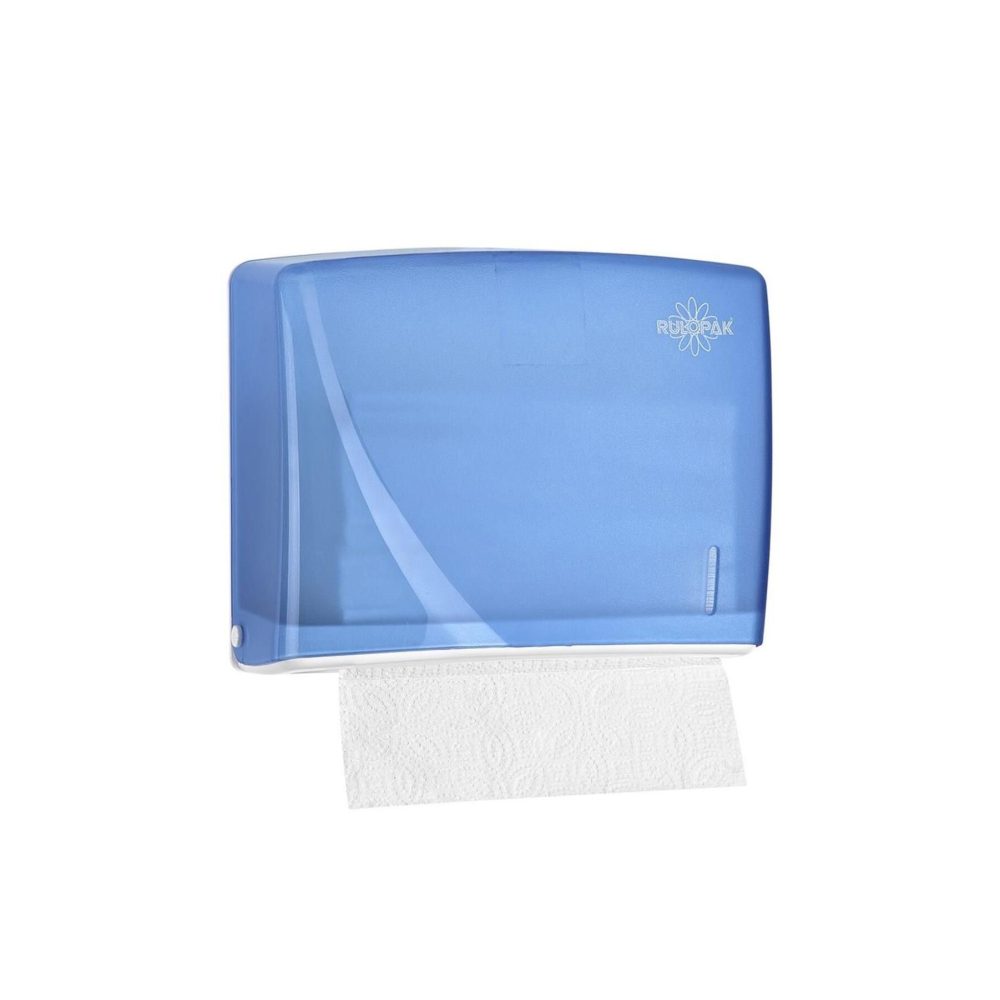 Modern Z Katlama Kağıt Havlu Dispenseri 200'lü Transparan Mavi