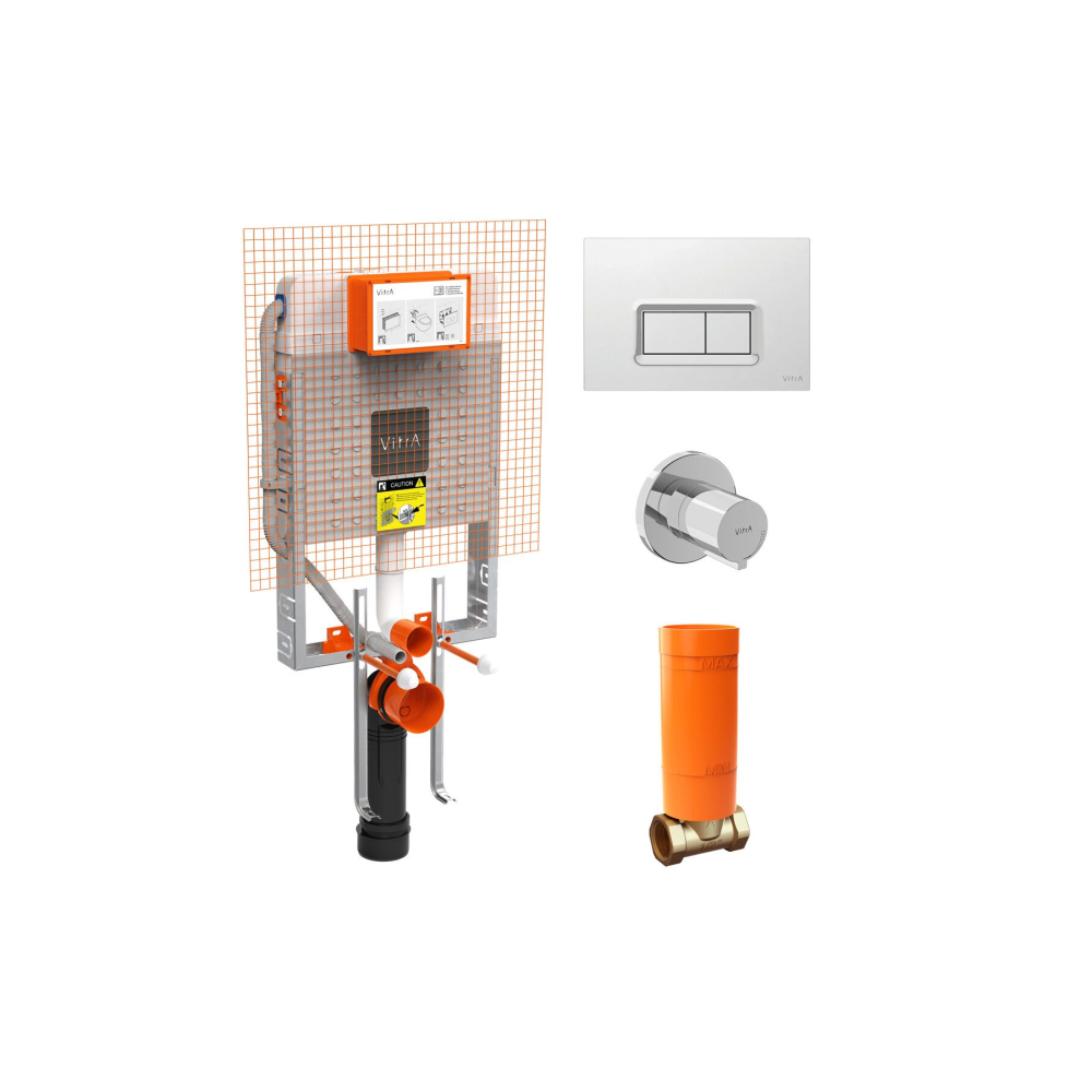 800-1868 8 Cm Gömme Rezervuar 4’lü Seti, Parlak Krom