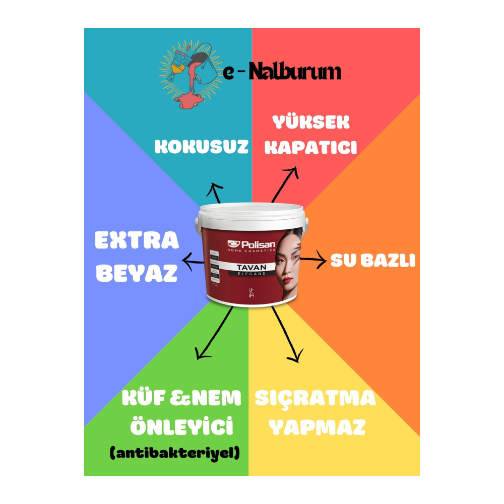 Elegans Extra Küf Önleyici Antibakteriyel Tavan Boyası 3.5kg Tavan Boyaları