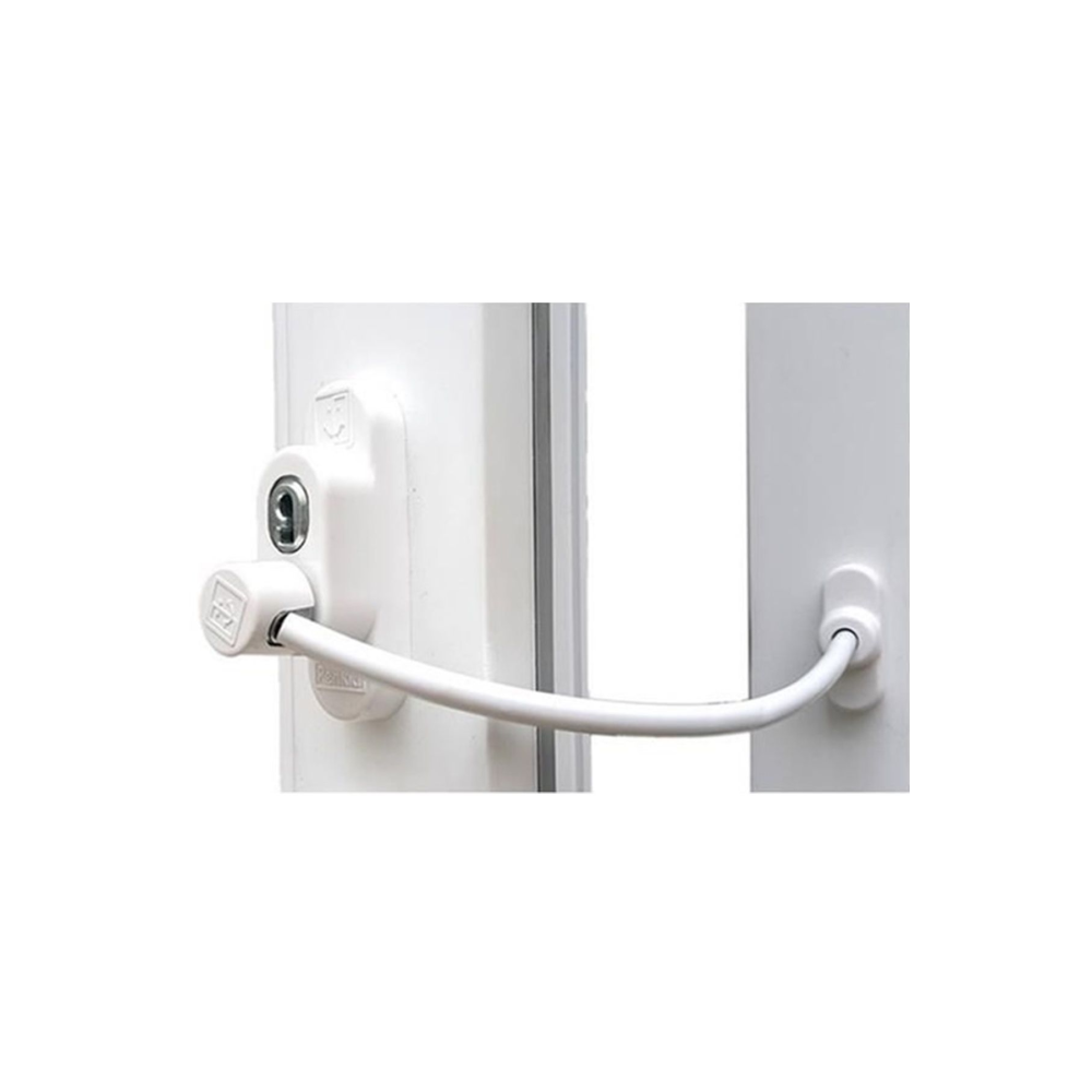 Beyaz Çelik Halatlı Kablolu Pvc Pencere Emniyet Çocuk Güvenlik Kilidi