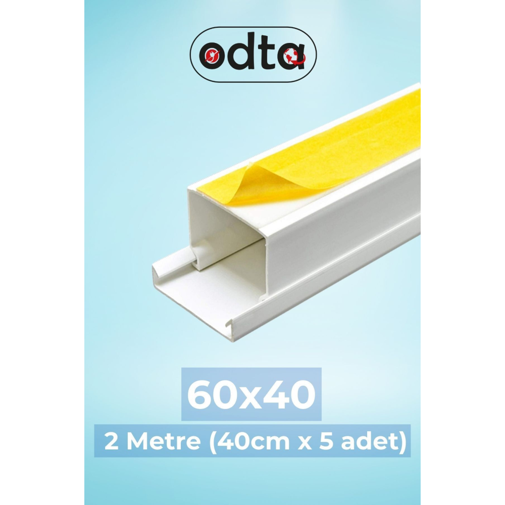 60x40 2m Yapışkanlı Klima Ve Doğalgaz Boru Gizleme Kanalı (5 ADET X 40CM) Klima Kablo Boru Gizleme