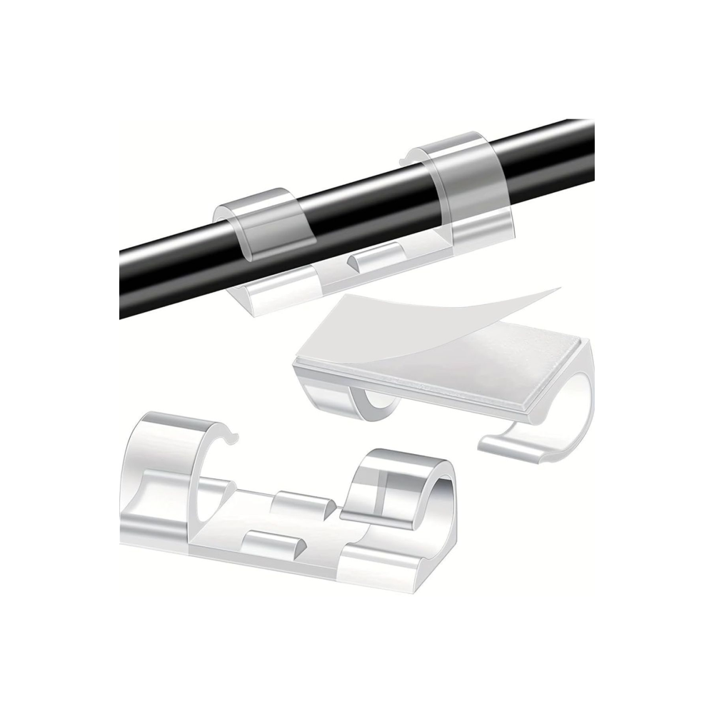 Yapışkanlı Kablo Toplayıcı 20 Adet Cam Kablo Tutucu Klips Kablo Gizleyici Duvara Sabitleyici Aparat