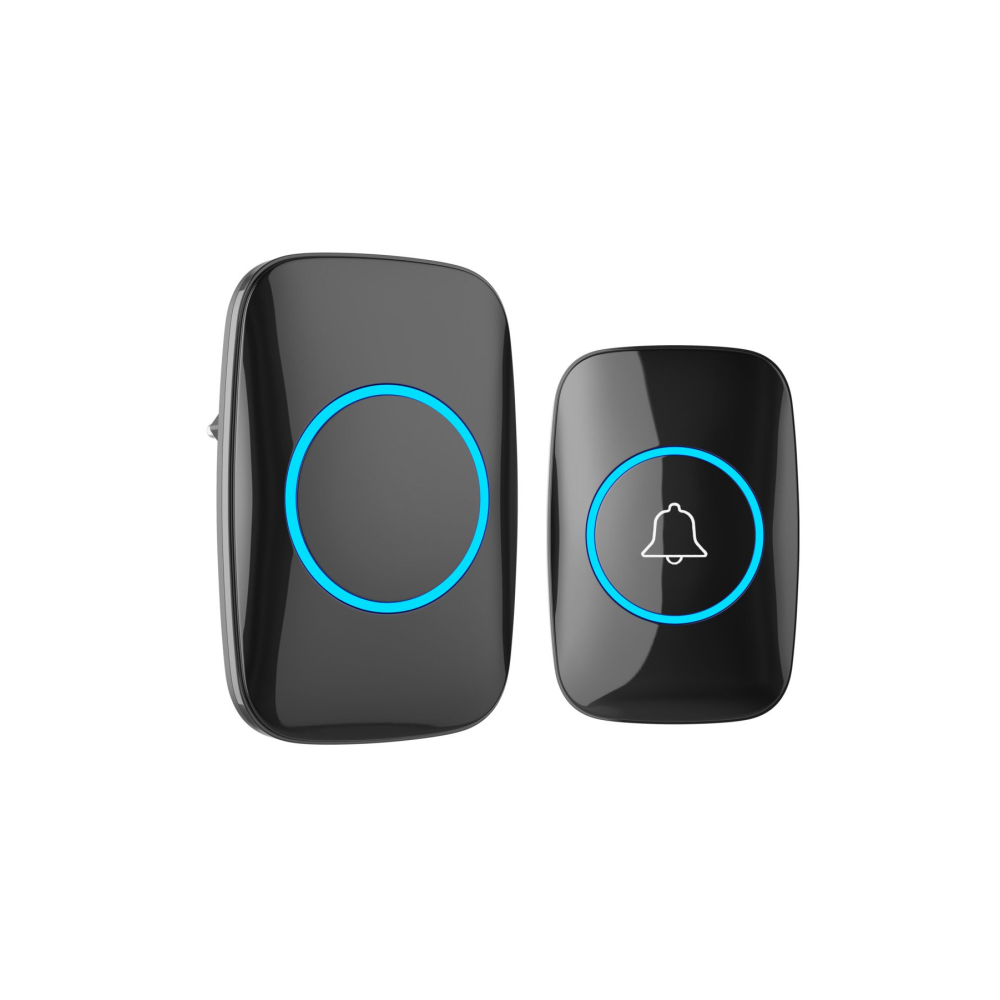 Kablosuz Kapı Zili Logosuz Tasarım Uzaktan Kumandalı Led Işıklı Kapı Zili Yüksek Sesli Uzun Mesafeli