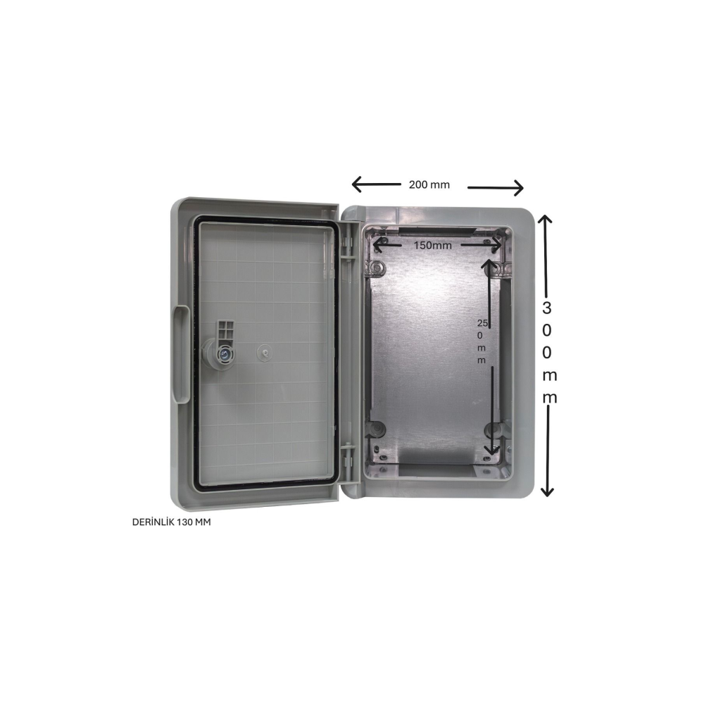 200 X 300 X 130 Opak Kapaklı Abs Elektrik Dağıtım Panosu Ip65