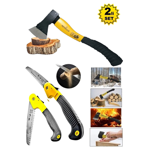 Fiber Saplı Balta Nacak Kamp Odun Kesme Katlanır Budama Testeresi El Testeresi...