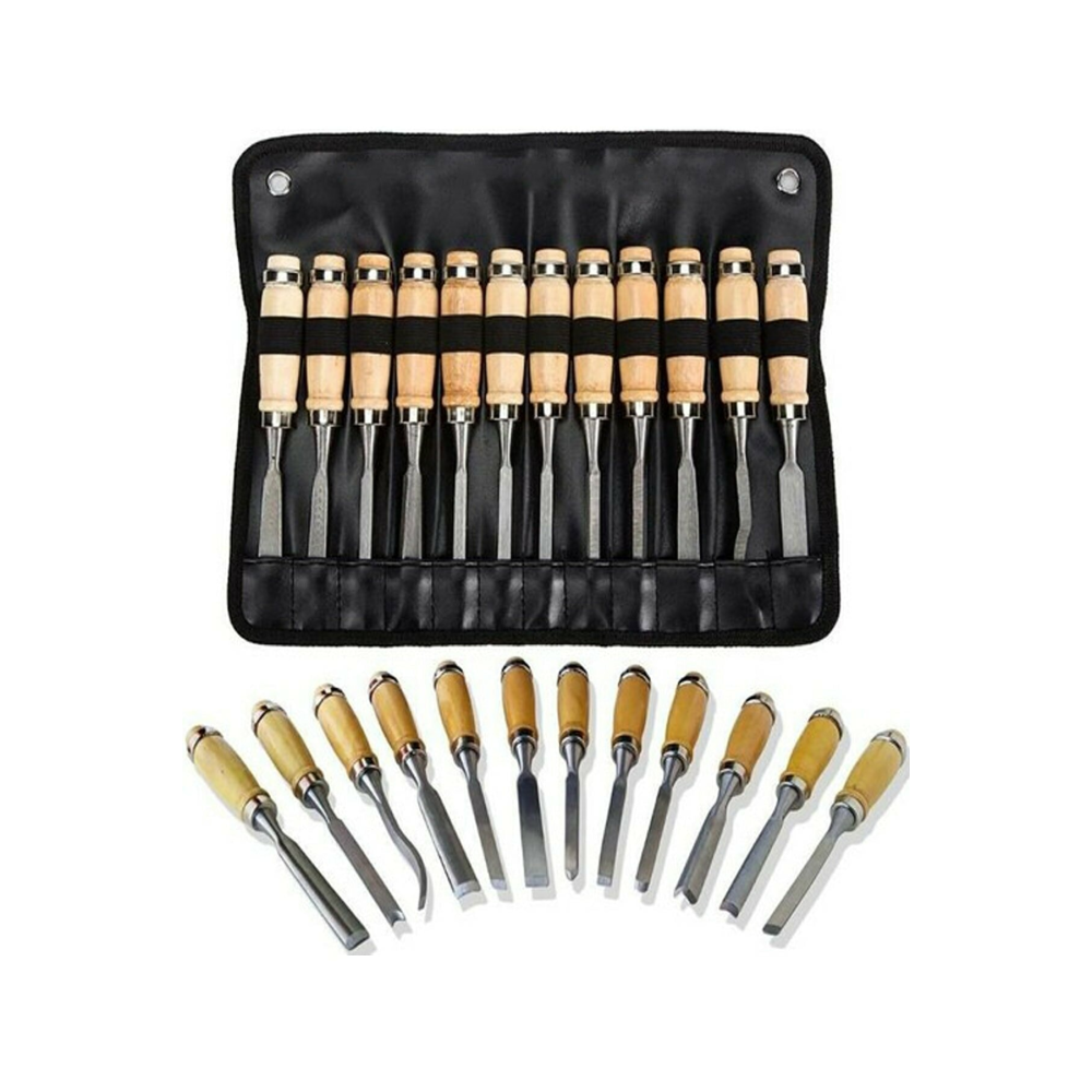 12li Profesyonel Iskarpela Ahşap Oyma Keski Iskarpela Seti Marangoz Takımı