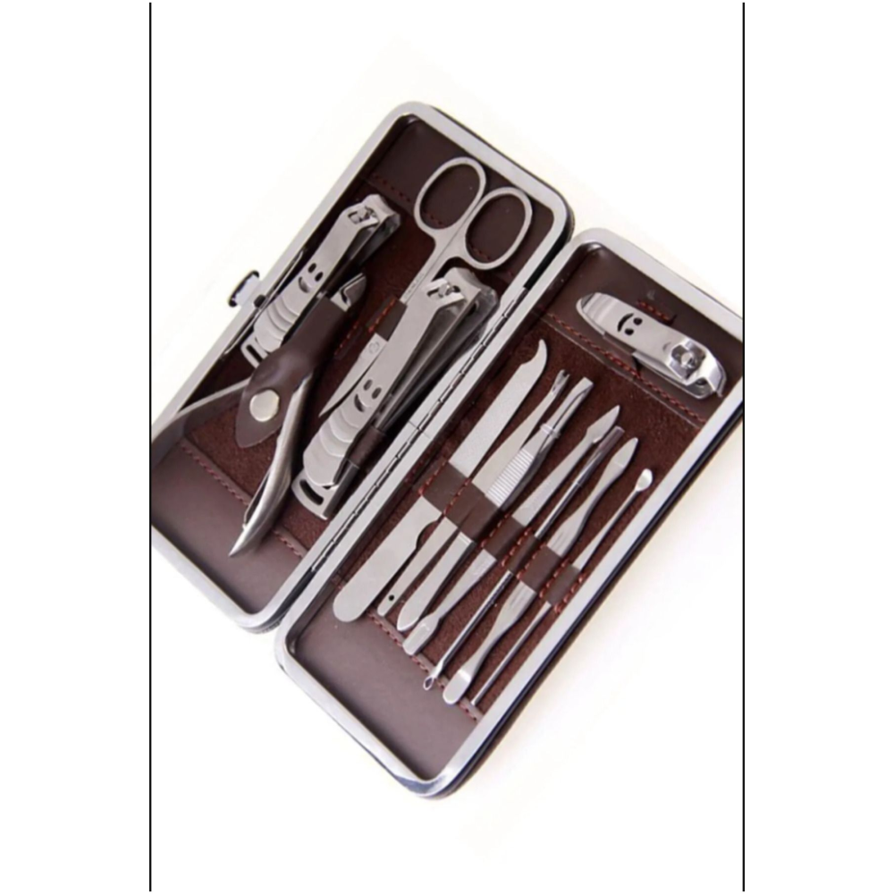 Deri Çantalı 12'li Manikür Seti