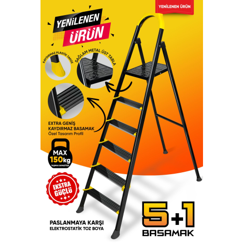 Hardy 5 1 Basamaklı Özel Tasarım Hafif Merdiven Tyc00573701866