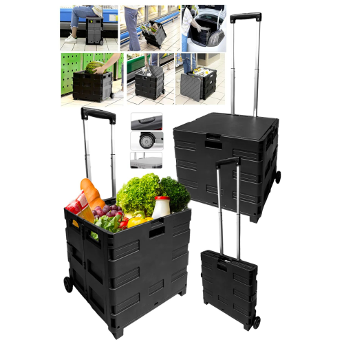 Katlanabilir Yükseklik Ayarlı Market Taşıma Arabası