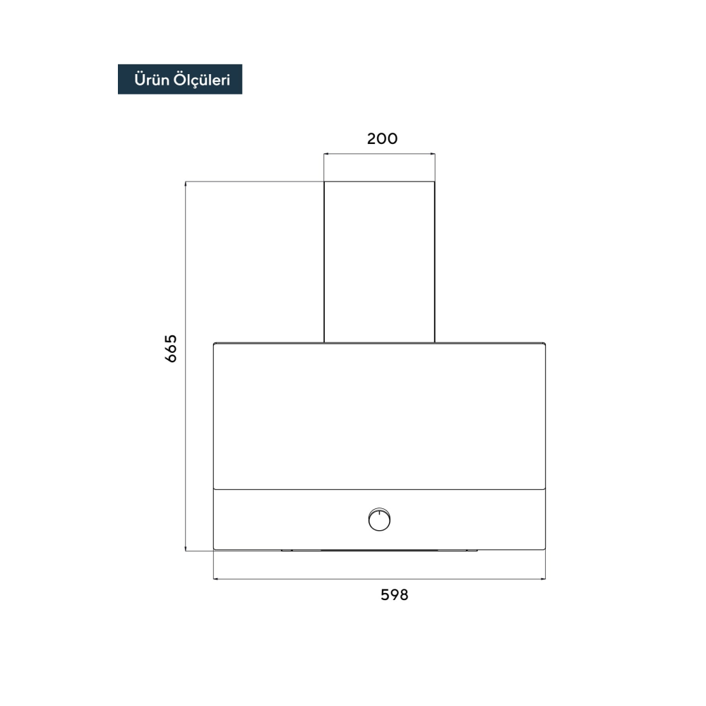 DA6-830 Cam Davlumbaz - Antrasit Gri