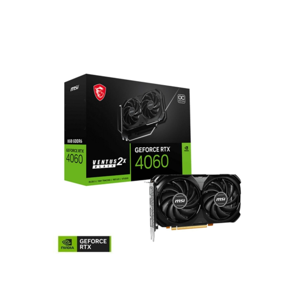 Geforce Rtx 4060 Ventus 2x Black 8g Oc Gddr6 128bit Dx12 Dlss 3 Gaming (OYUNCU) Ekran Kartı