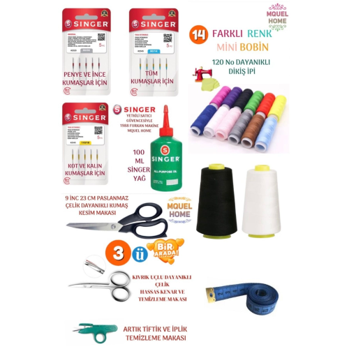 Home Profesyonel Singer Dikiş Seti 11 Parça Büyük Set