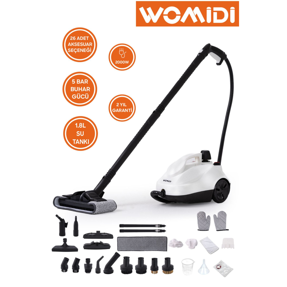 SW618-D Çok Fonksiyonlu 26 Parça Buharlı Temizleyici Paspas - Buharlı Temizlik Makinası