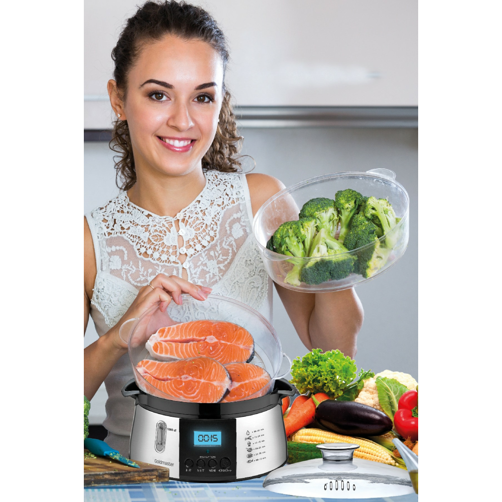 Cookfit Dijital Ekranlı 120 Dakika Zaman Ayarlı 10 Litre Dijital Buharlı Pişirici