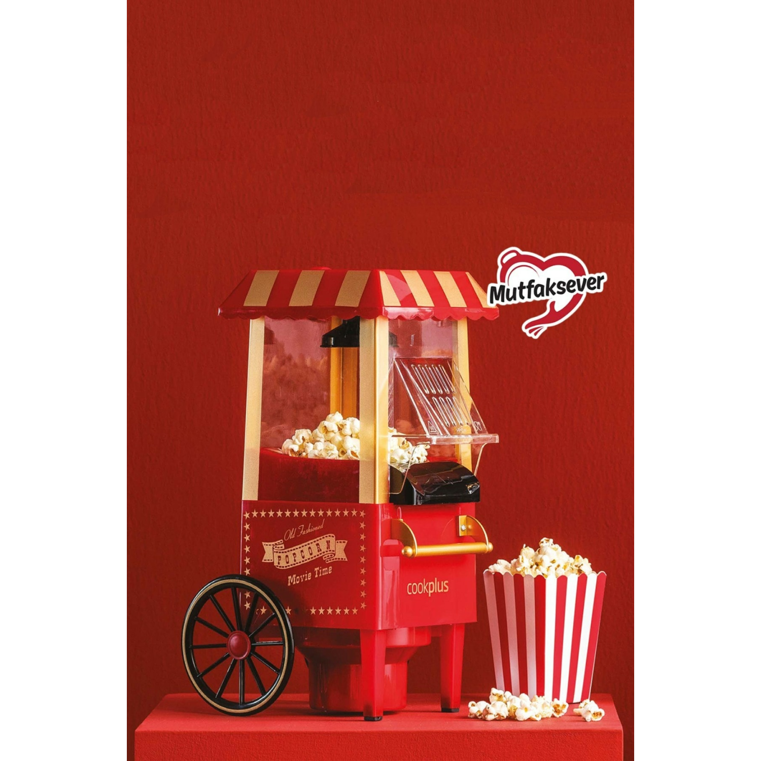 Mutfaksever Kırmızı Mısır Patlatma Popcorn Makinesi