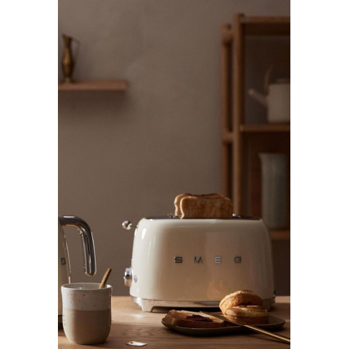 50's Style Retro Krem Ekmek Kızartma Makinesi 2x1 Tsf01creu