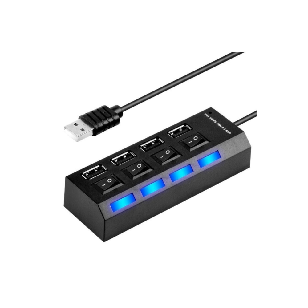 4 Port Usb Hub 2.0 Çoklayıcı Anahtarlı Işıklı Çoğaltıcı Switch