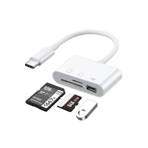 5232 Usb Type C To Sd Microsd Tf Kart Okuyucu Usb 3in1 Çevirici Dönüştürücü Adaptör