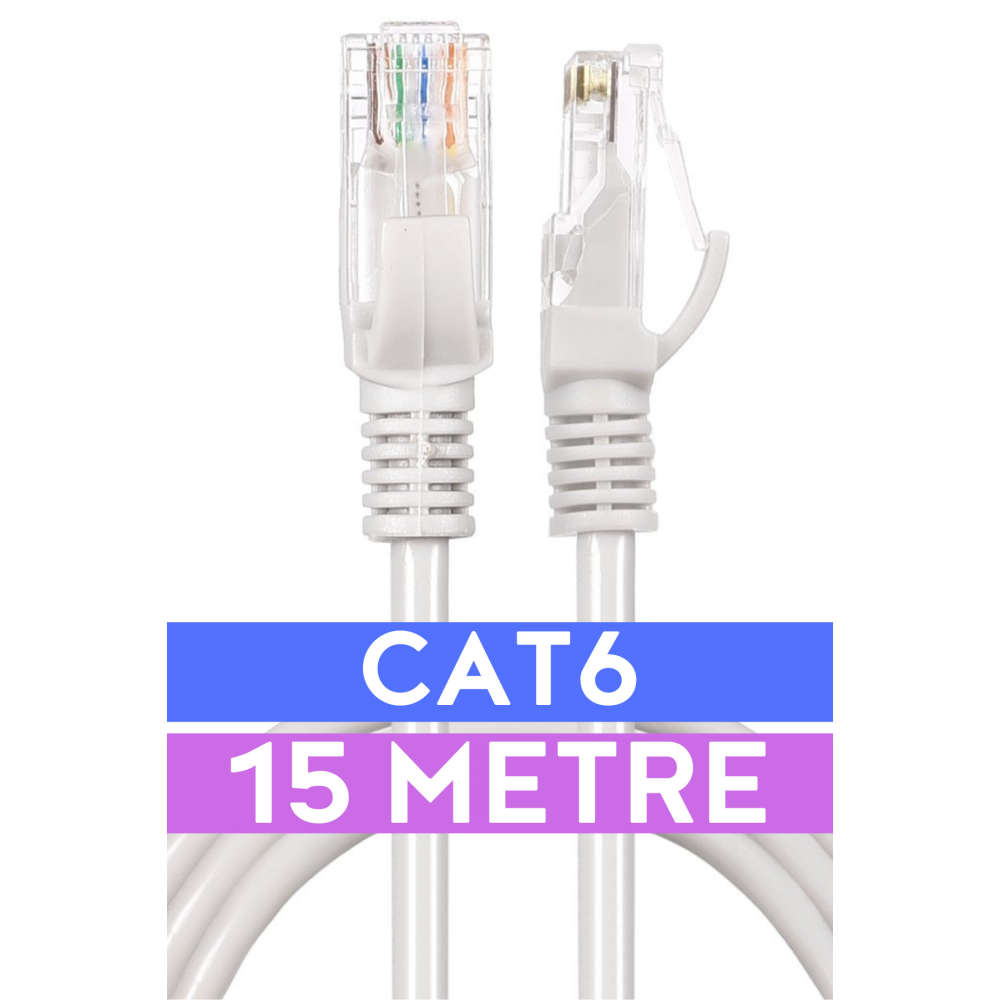 Cat6 15mt Lan Ethernet Kablosu Fabrikasyon Internet Kablo