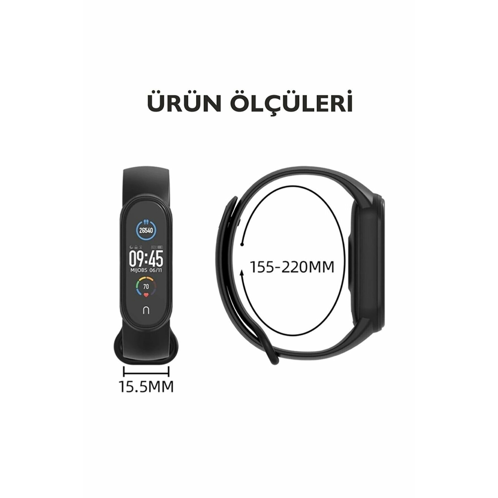 Xiaomi Mi Band 5 Ve 6 Uyumlu Silikon Yüksek Kalite Kordon Kayış [7'li Set]