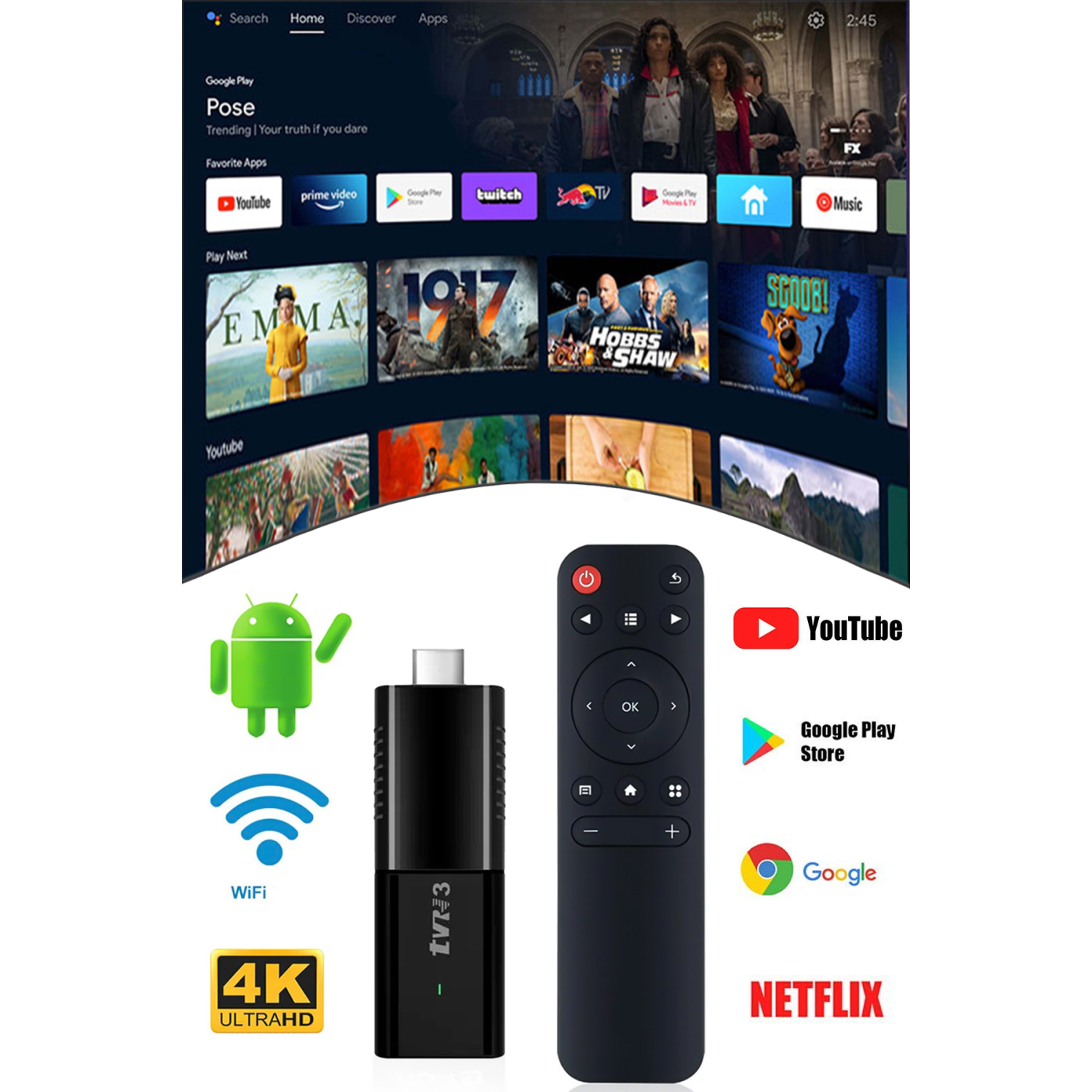 Ultra Hd Android Tv Box 4k Android Tv Tv Box Tv Stick Medya Oynatıcı Smart Tv Wifi