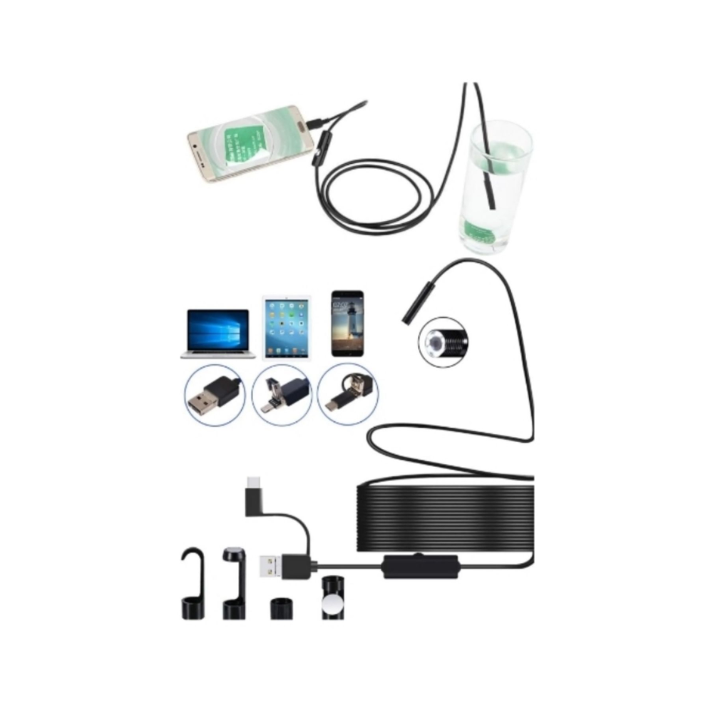 Yılan Kamera 10 Metre Profesyonel Logar Endoskop Kıvrılabilir Ayarlanabilir Sert Kablo Ledli Kamera